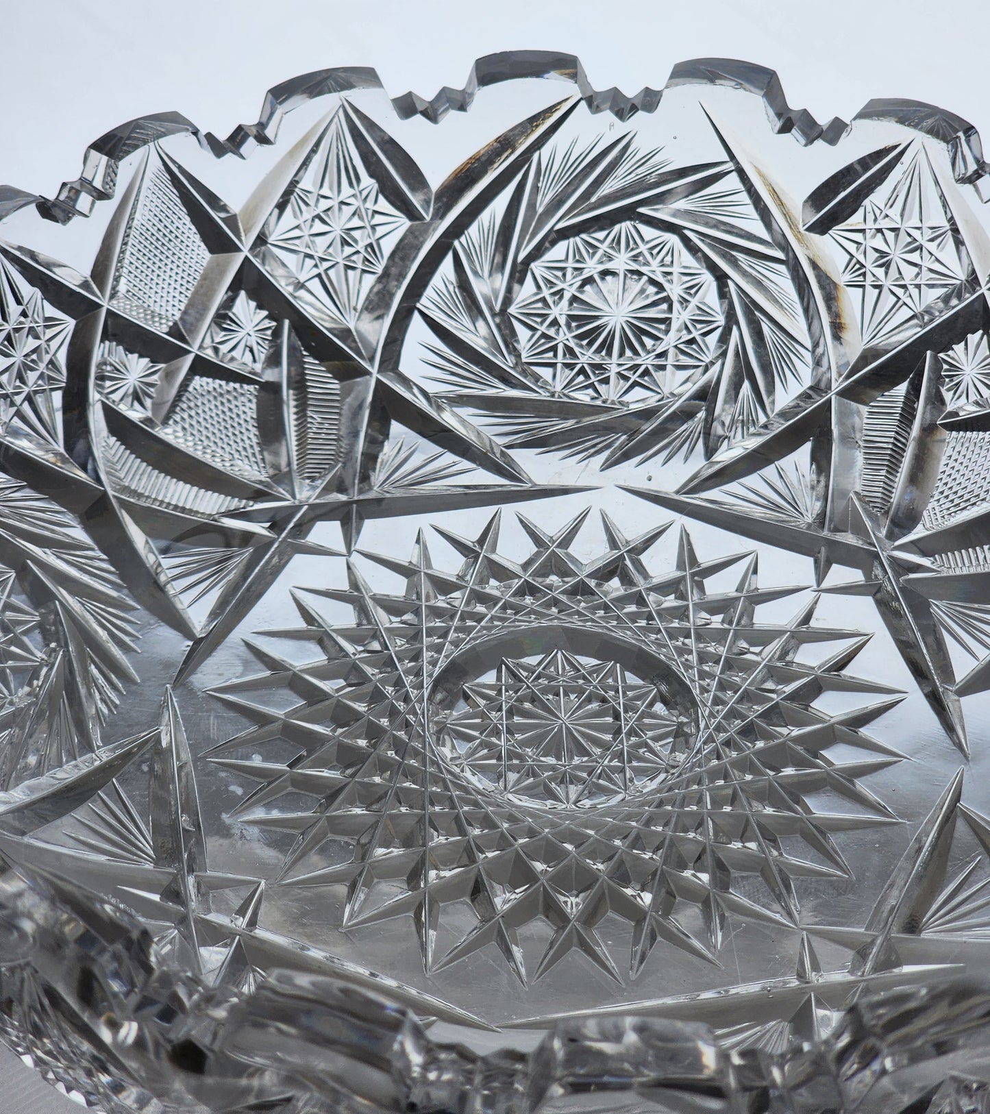 ABP cut glass low bowl American brilliant