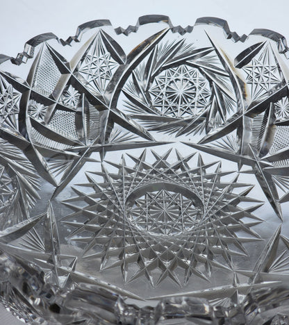 ABP cut glass low bowl American brilliant