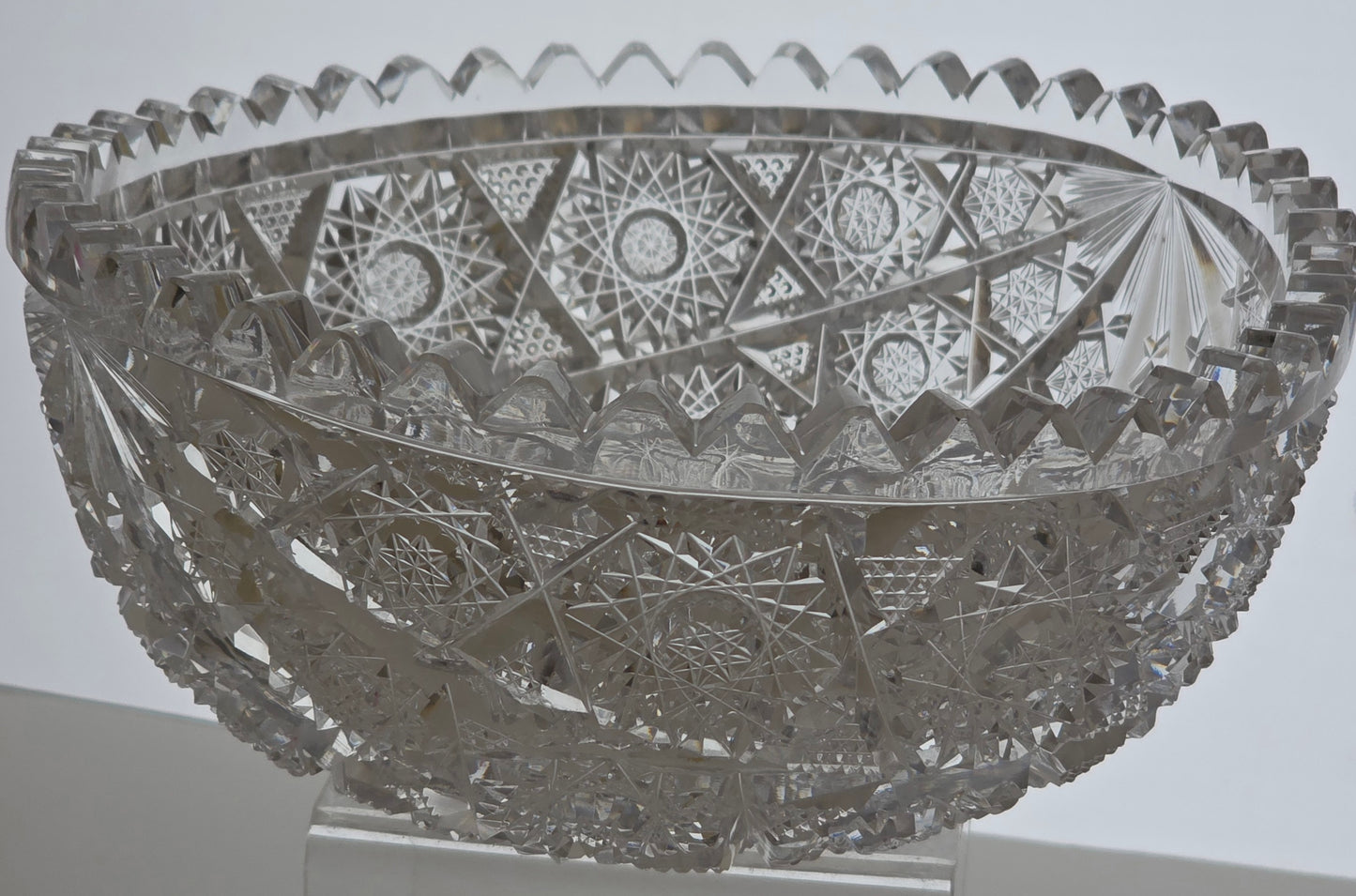 ABP cut glass bowl American brilliant period 1886 -1915 bob51