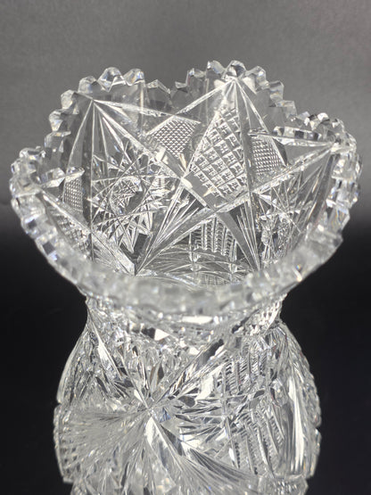 ABP cut glass vase American brilliant period 1886 -1915 PA11