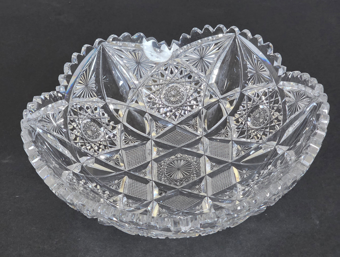 ABP cut glass signed Hawkes bowl American bob22