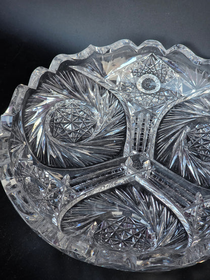 ABP cut glass low bowl American brilliant auc101