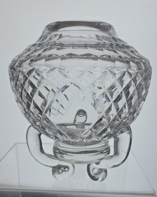 Hand cut glass rose globe one of a kind