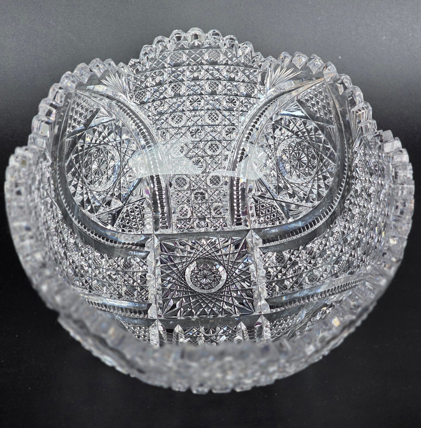 ABP cut glass blown blank bowl American brilliant period 1886 -1915 bob12
