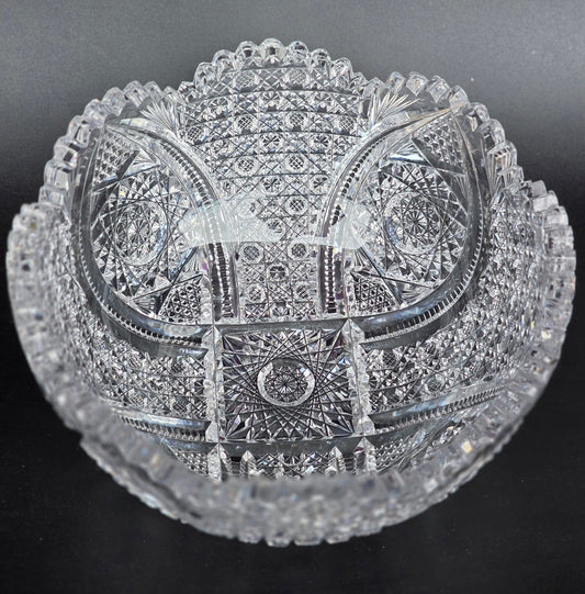 ABP cut glass blown blank bowl American brilliant period 1886 -1915 bob12