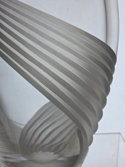 Lenox Glass heavy vase Lenox USA crystal Windswept Signed