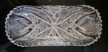 ABP Cut glass rectangular folded bread tray bob56
