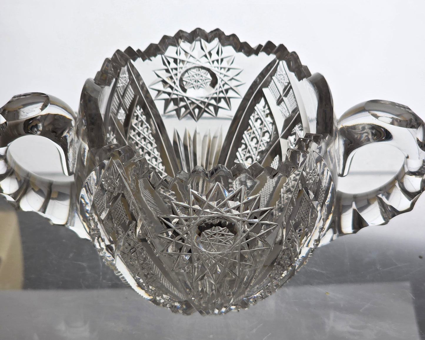 ABP cut glass sugar and creamer American brilliant period pa14