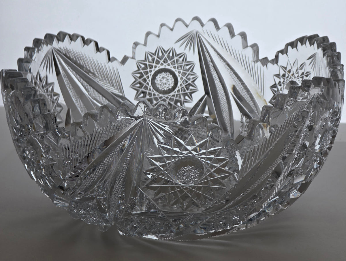 ABP cut glass bowl American brilliant period 1886 -1915 bob14