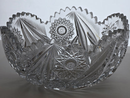 ABP cut glass bowl American brilliant period 1886 -1915 bob14