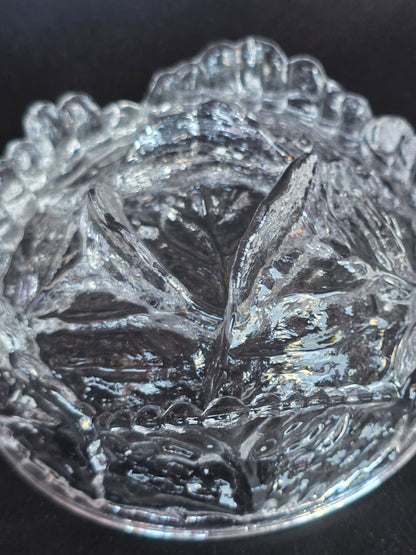 L.E Smith clear Glass cabbage bowl with lid