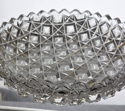 ABP cut glass mouth blown low bowl American brilliant period 1886 -1915 tg4 .