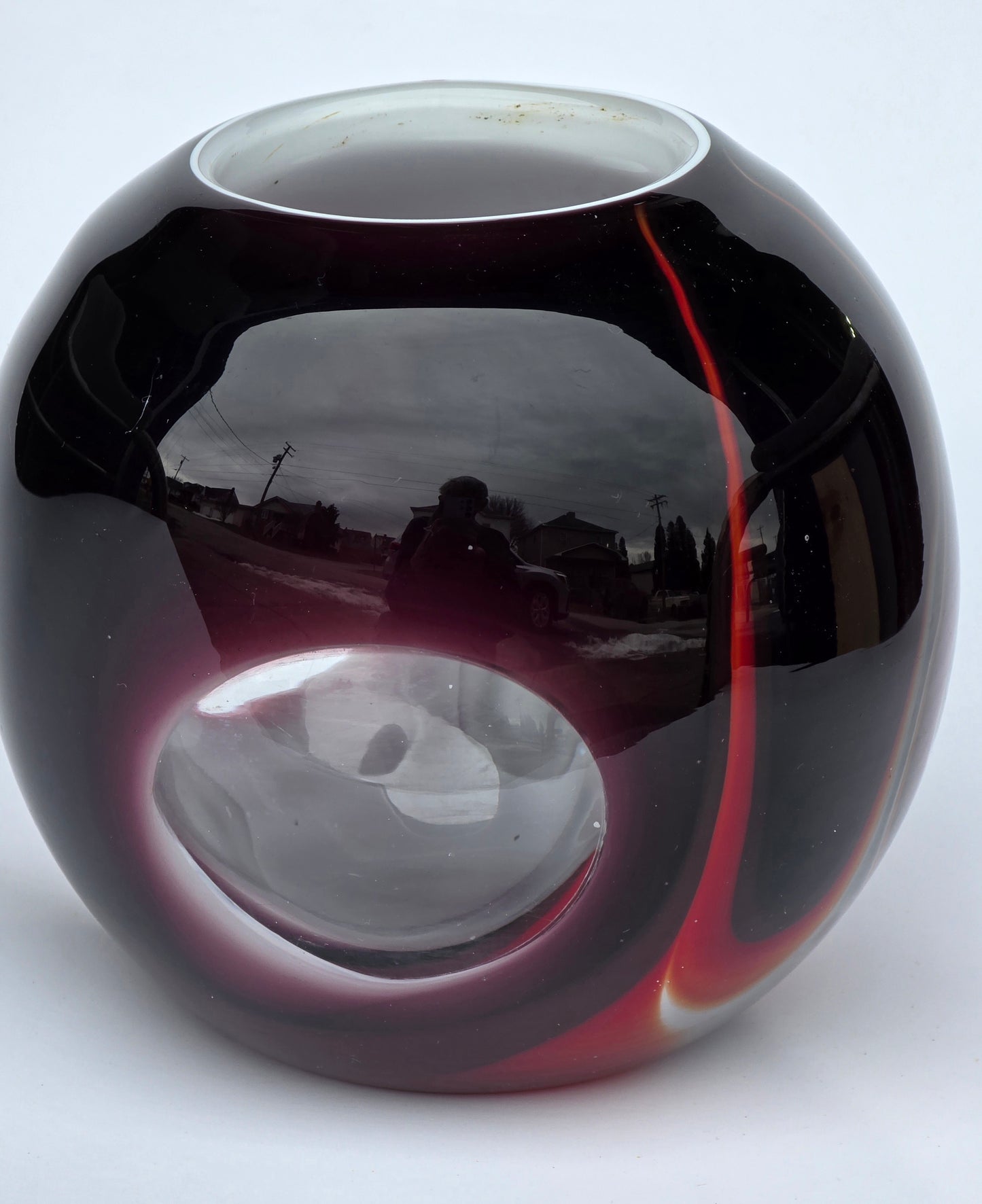 Art glass rose bowl / votive