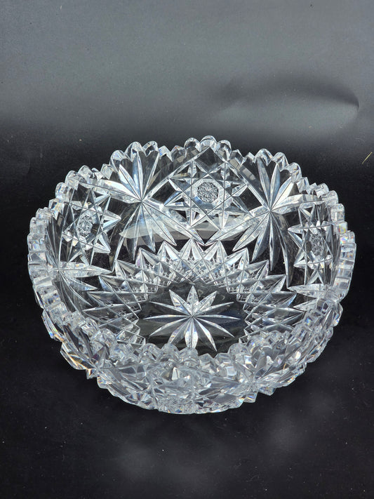 Hawkes American Brilliant Period Cut Glass Antique bowl Signed