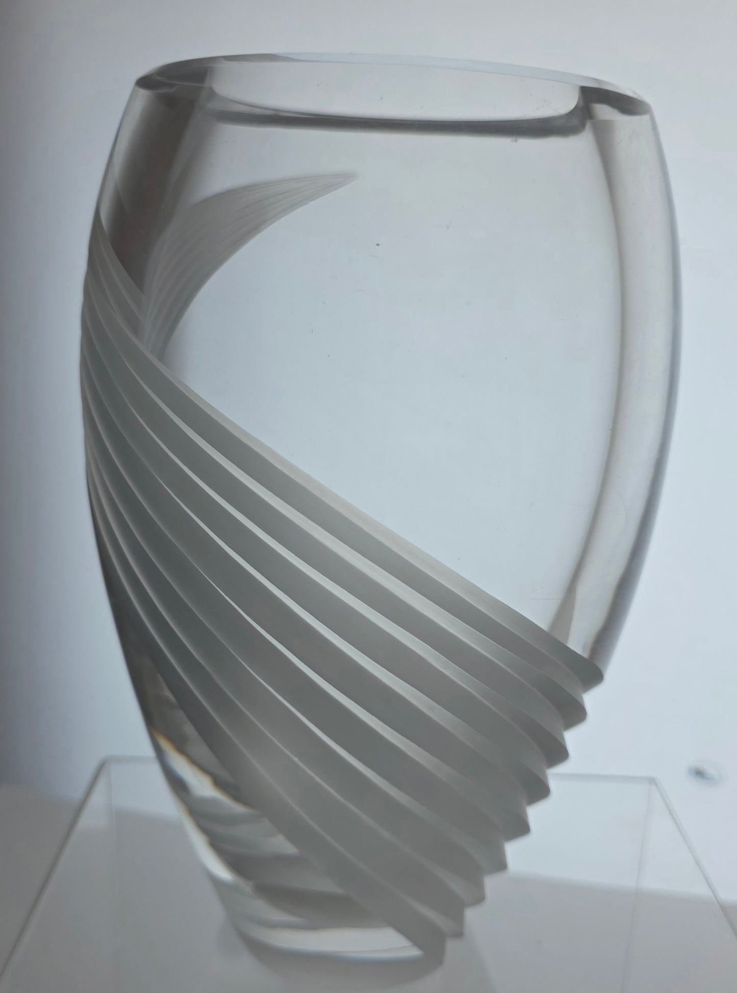 Lenox Glass heavy vase Lenox USA crystal Windswept Signed