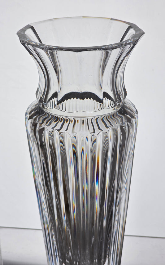 Cut glass heavy quality vase