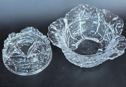 L.E Smith clear Glass cabbage bowl with lid
