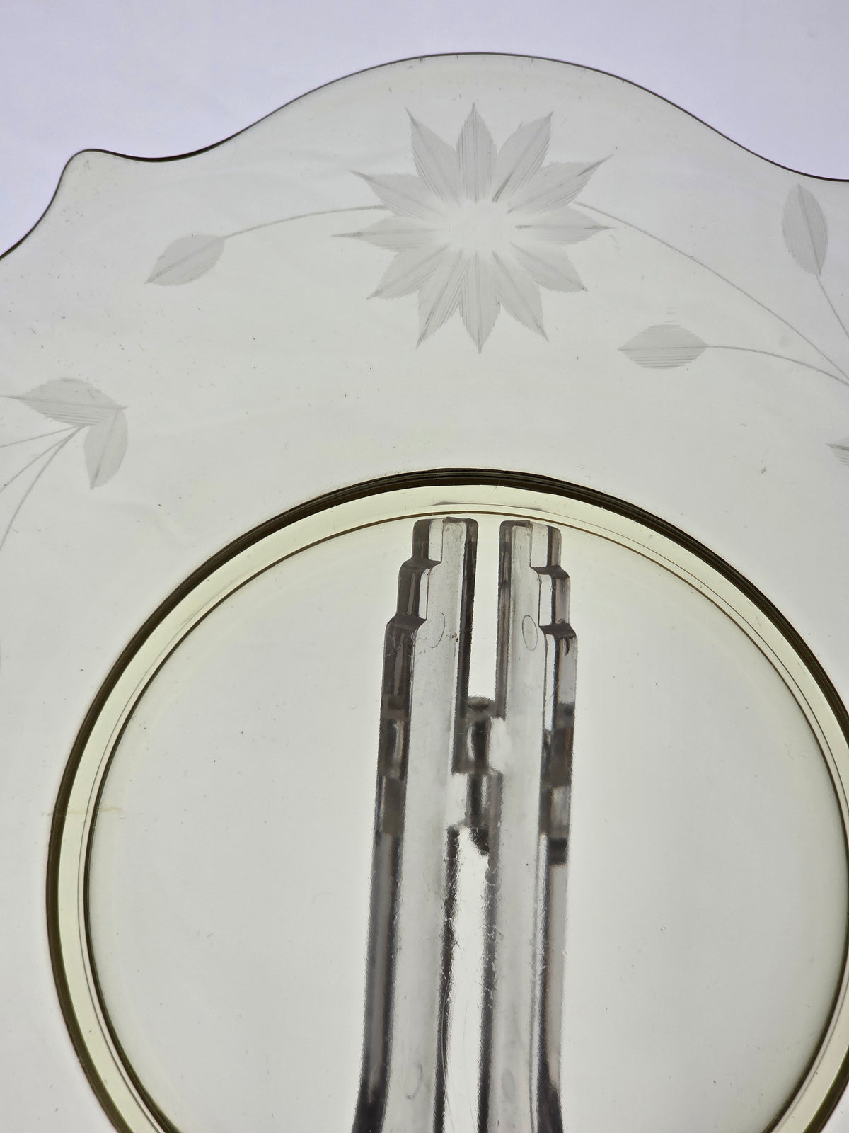 Lancaster Glass Co. Yellow Jubilee serving plate
