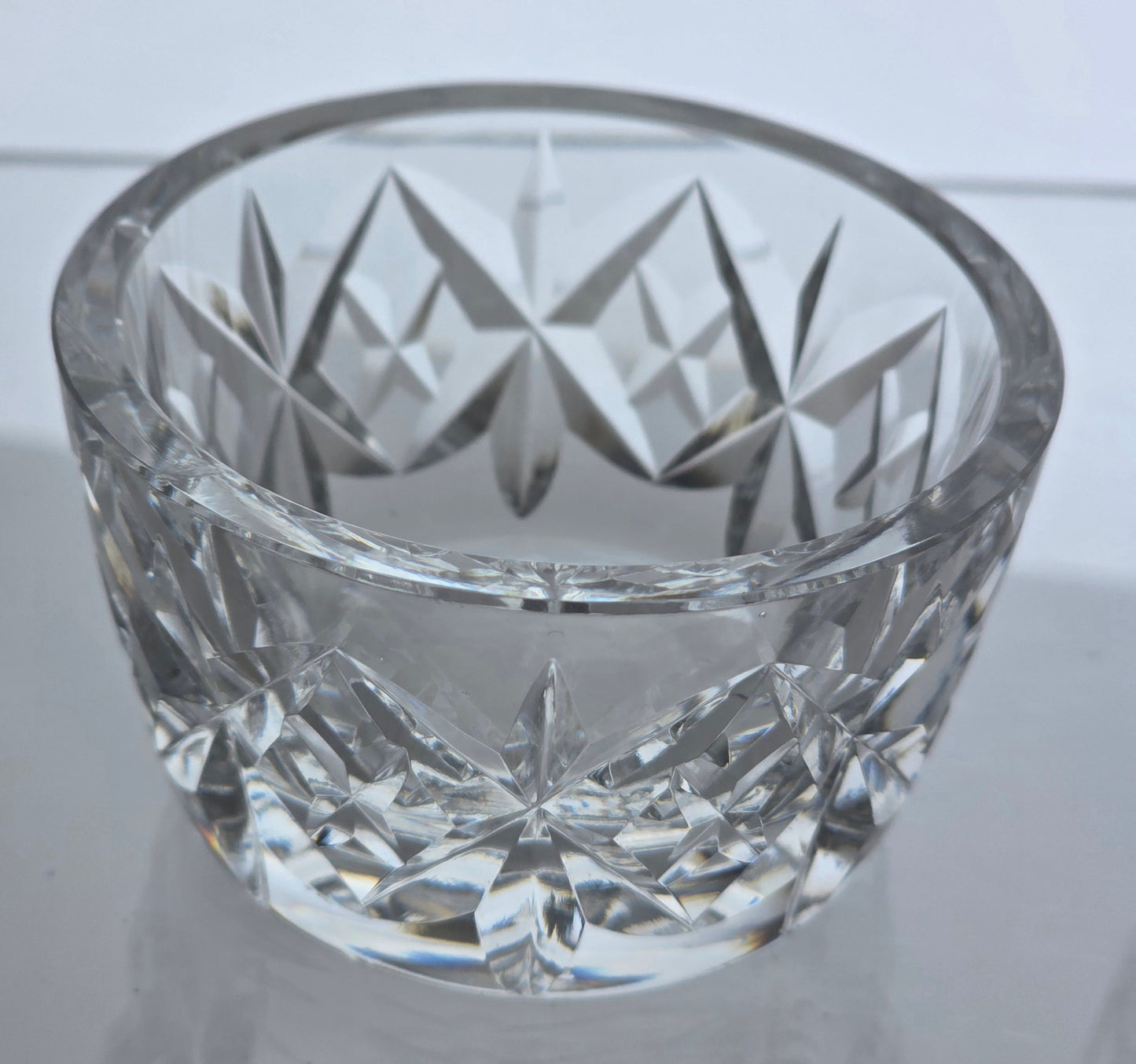 Pair Signed Waterford Hand Cut glass open salts