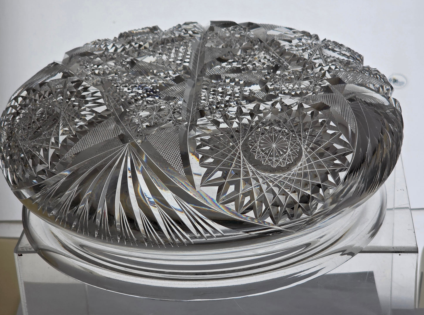 ABP cut glass ceiling light shade American brilliant period 1886 -1916 PA18