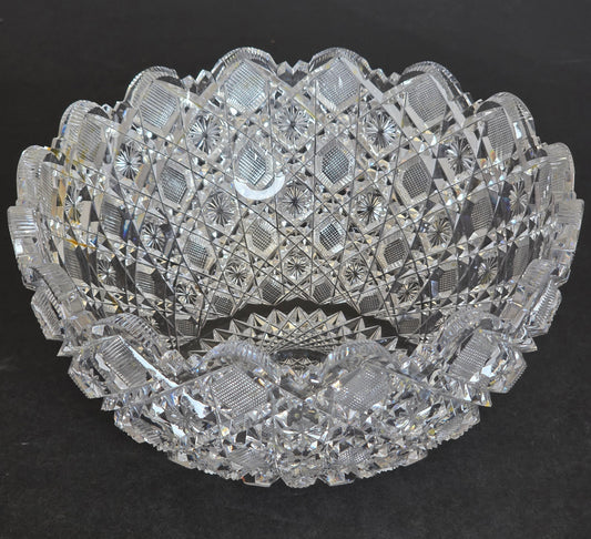 ABP cut glass bowl American brilliant period 1886 -1915 bob18