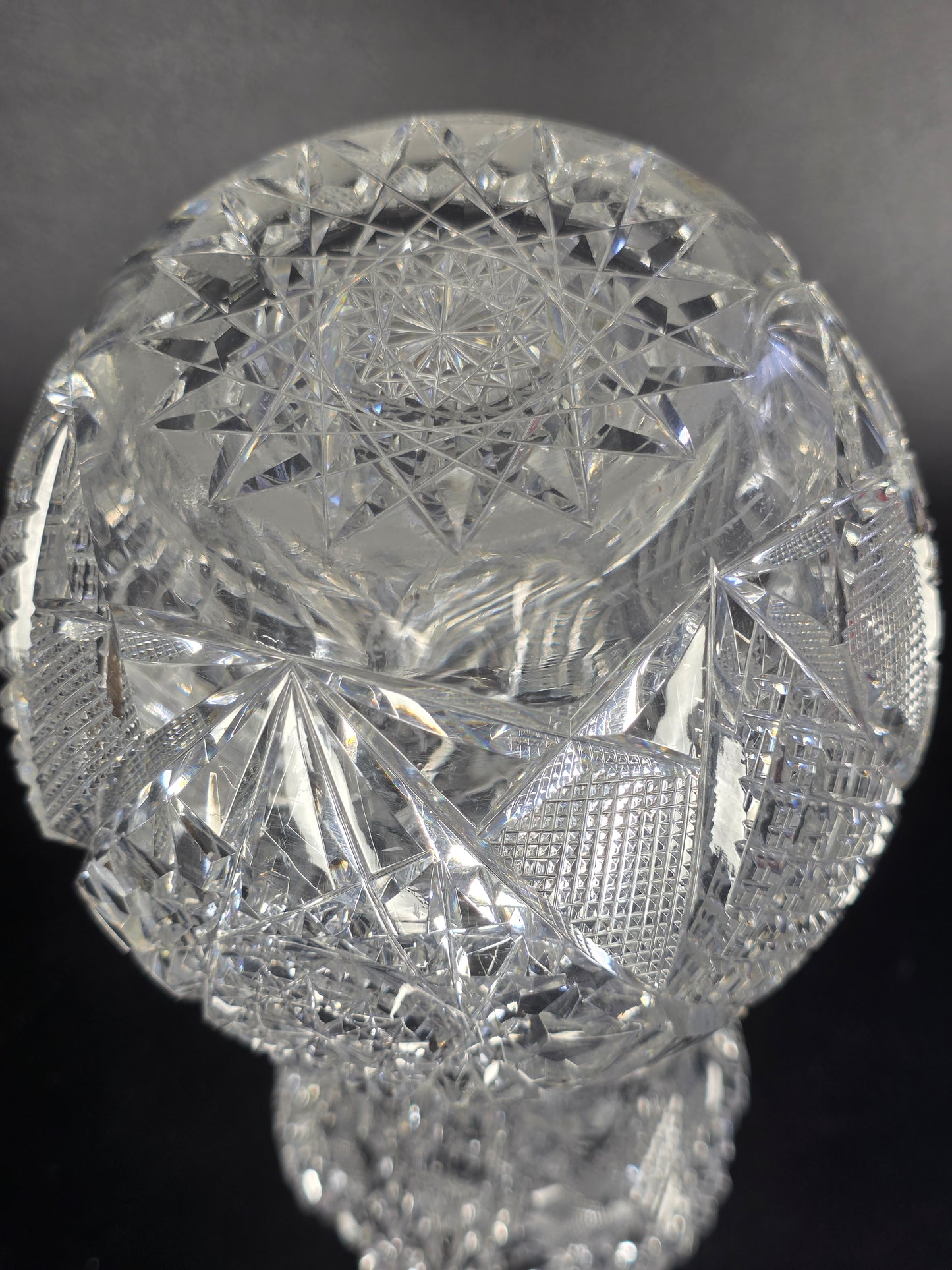 ABP cut glass vase American brilliant period 1886 -1915 PA11