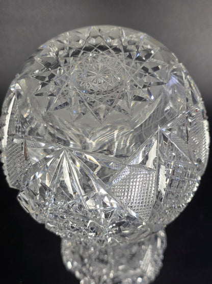 ABP cut glass vase American brilliant period 1886 -1915 PA11