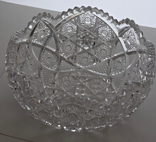 ABP cut glass cluster bowl American brilliant period 1886 -1915 bob15