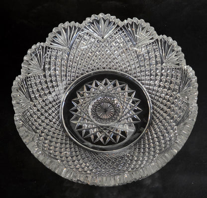 Signed Sinclair ABP cut glass blown blank bowl American brilliant period 1886 -1915 bob54