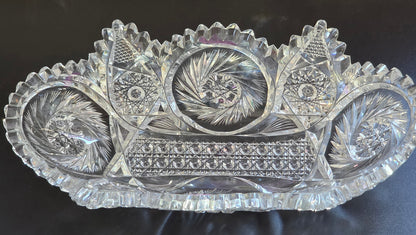 ABP cut glass oval bowl American brilliant period pa5