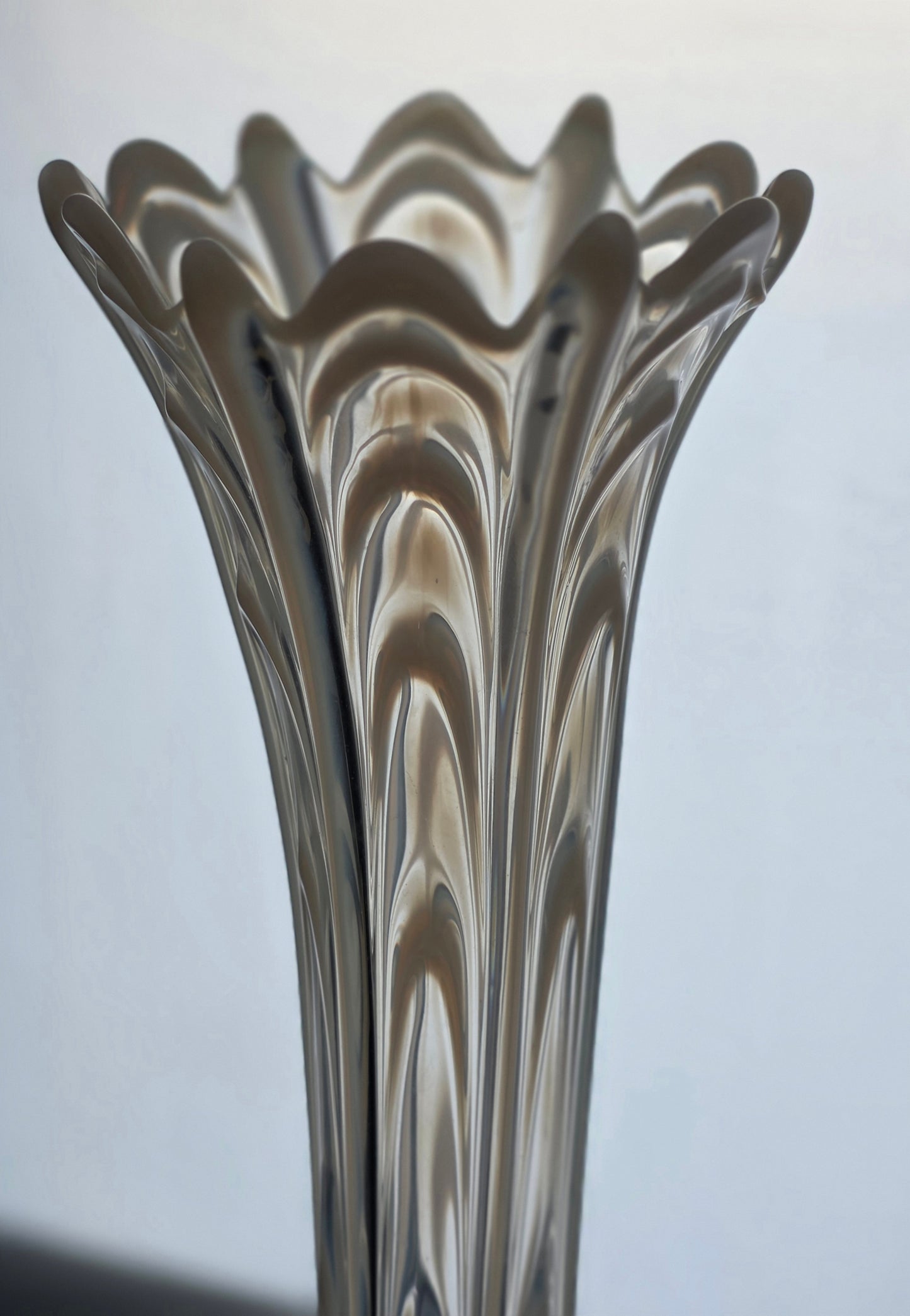 Fenton glass iridescent swung drape vase
