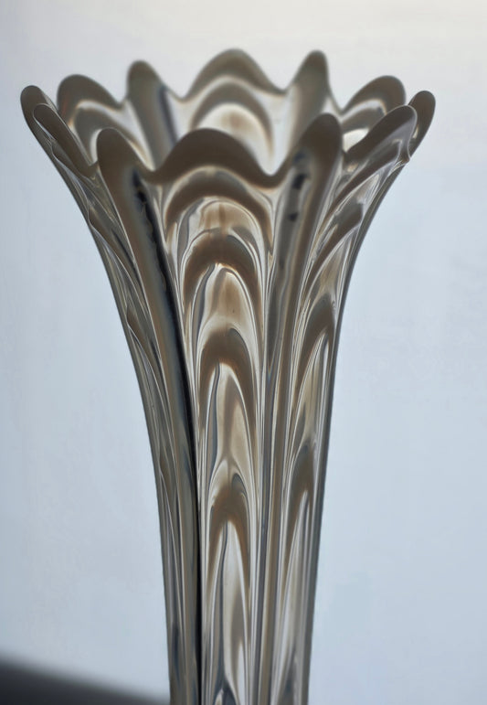 Fenton glass iridescent swung drape vase
