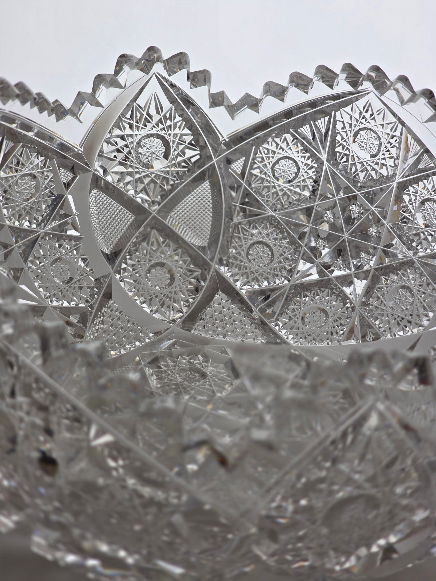 ABP cut glass cluster bowl American brilliant period 1886 -1915 bob15