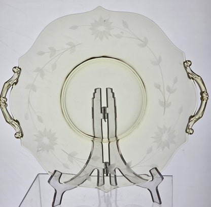 Lancaster Glass Co. Yellow Jubilee serving plate