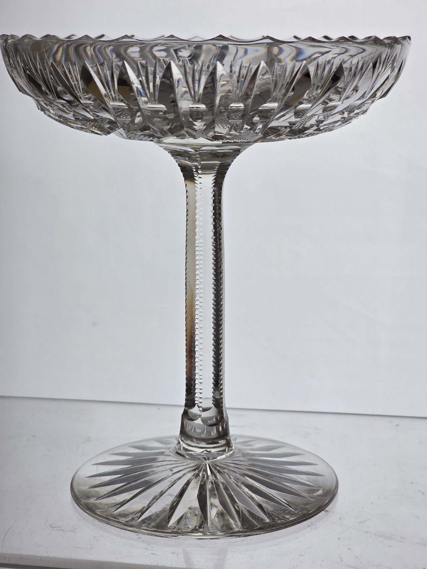 ABP cut glass compote American brilliant period 1886 -1915 PA24