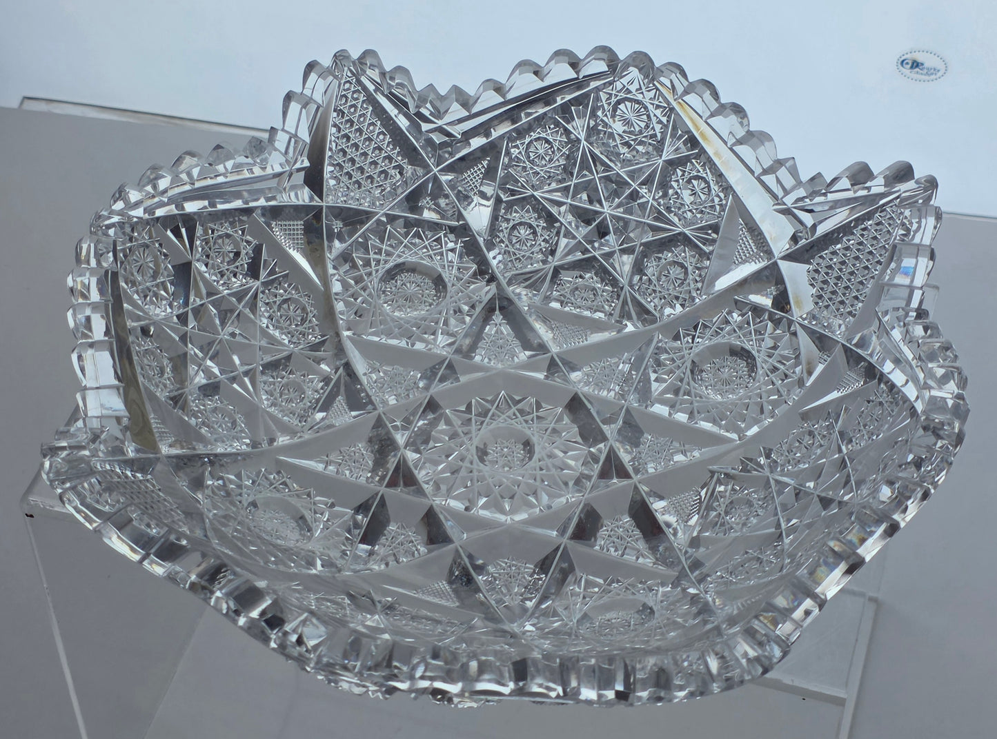ABP cut glass low bowl cluster American brilliant period 1886 -1915 bob70