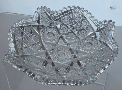 ABP cut glass low bowl cluster American brilliant period 1886 -1915 bob70