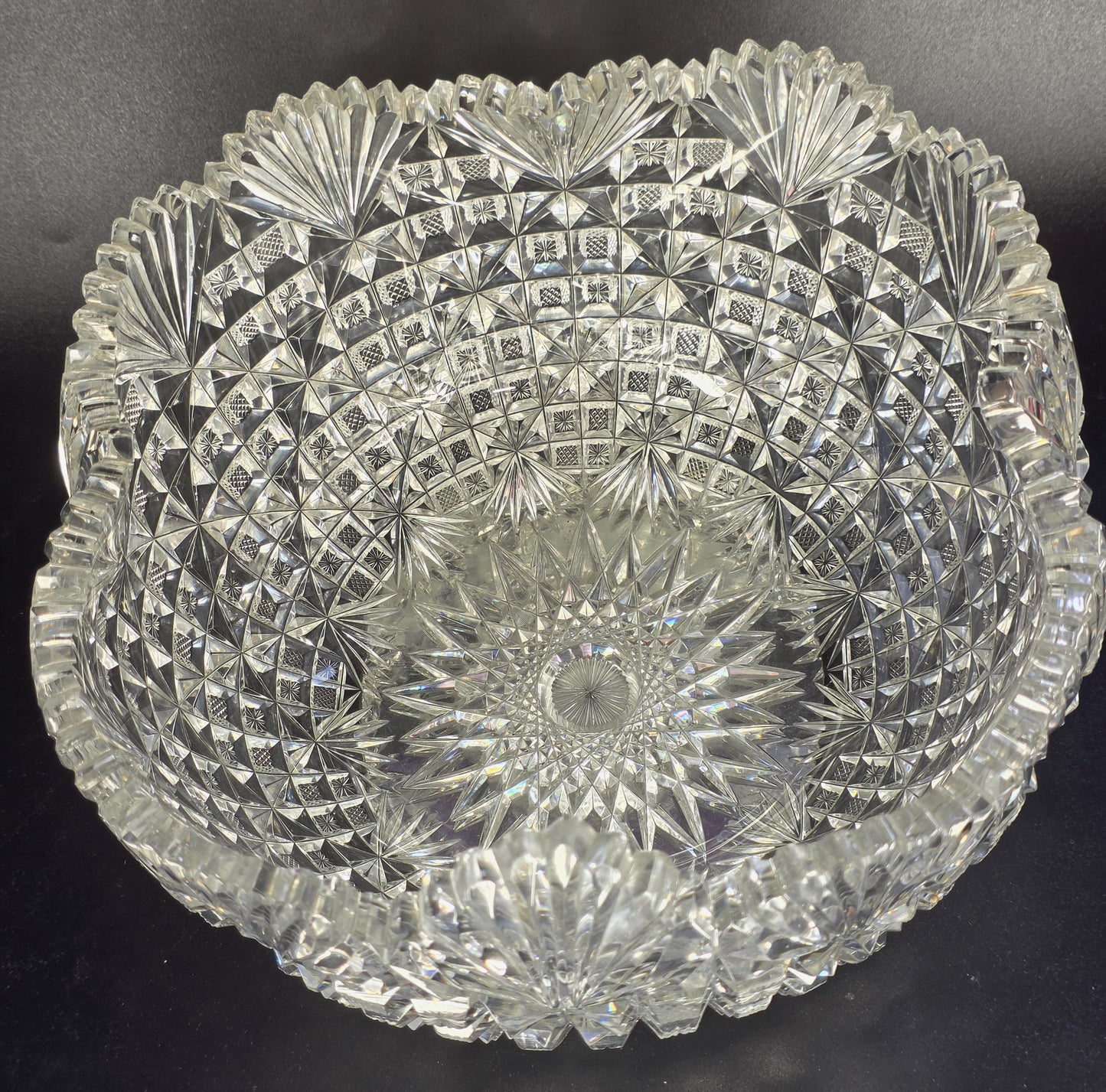 ABP cut glass Clark bowl American brilliant period 1886 -1915 PA6
