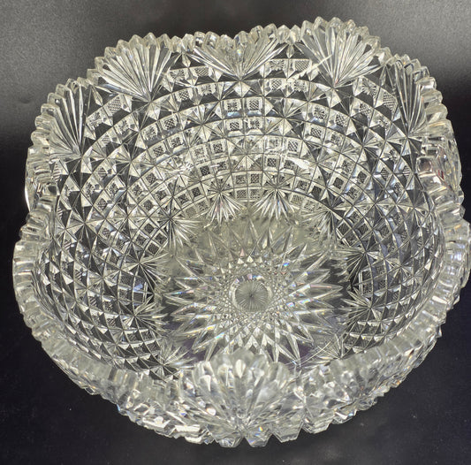 ABP cut glass Clark bowl American brilliant period 1886 -1915 PA6
