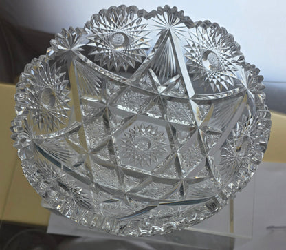 ABP cut glass mouth blown bowl American brilliant period 1886 -1915 tg2