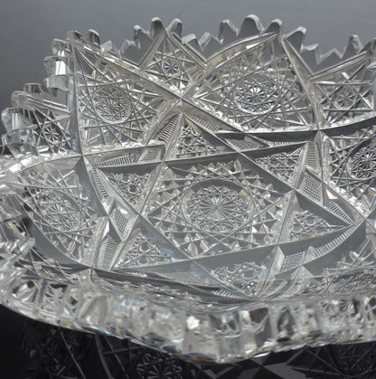 ABP cut glass square dish American brilliant period 1886 -1915 bob71