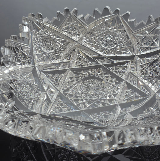 ABP cut glass square dish American brilliant period 1886 -1915 bob71