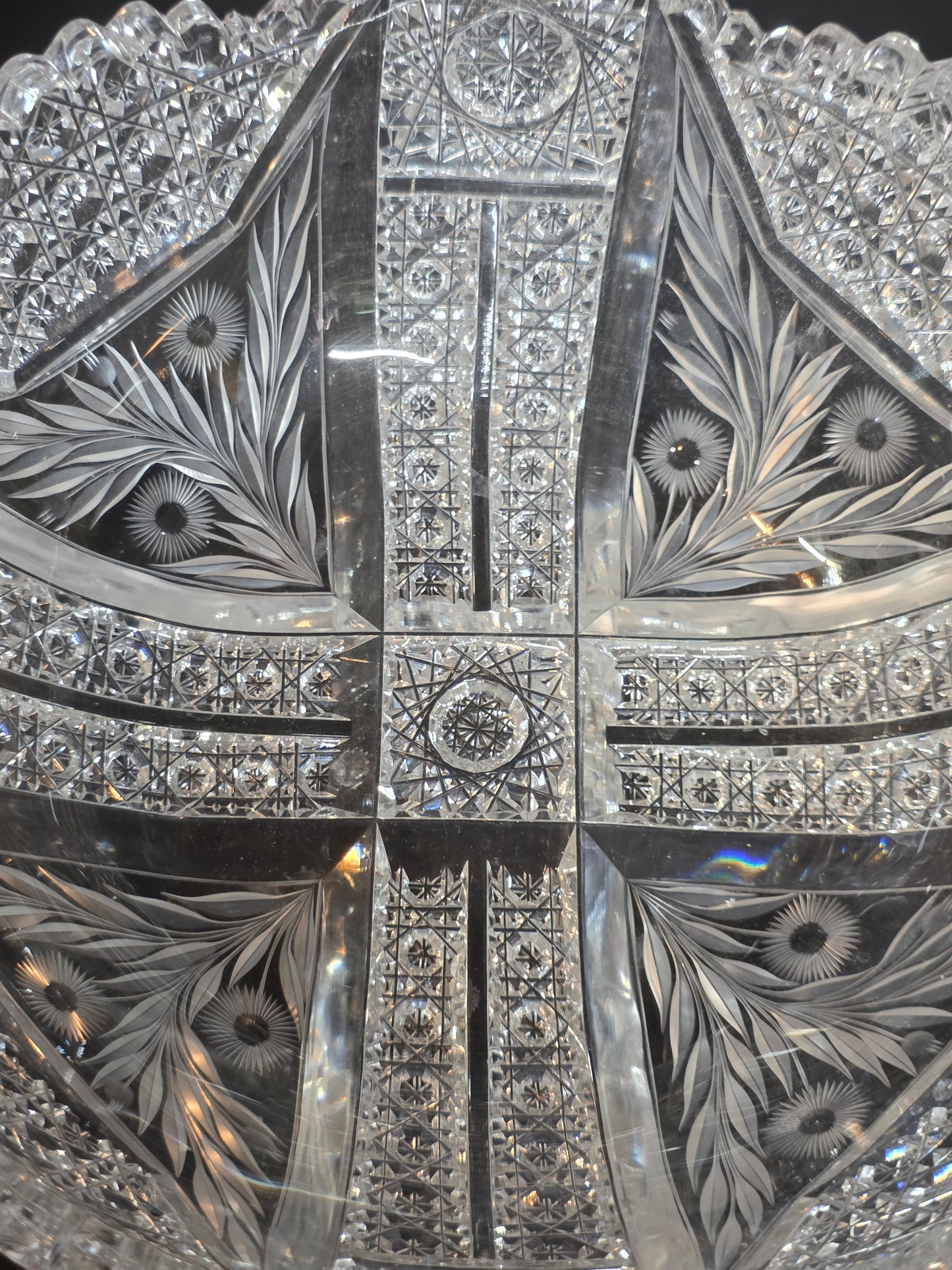 ABP cut glass bowl American brilliant period 1886 -1915 bob60