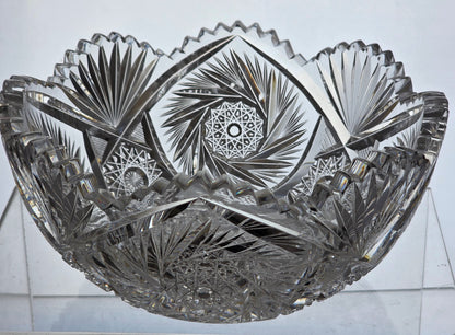 ABP cut glass bowl American brilliant period 1886 -1915 palm1
