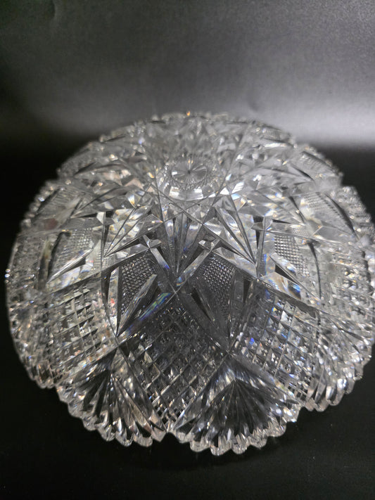 ABP cut glass blown blank bowl American brilliant period 1886 -1915 bob48
