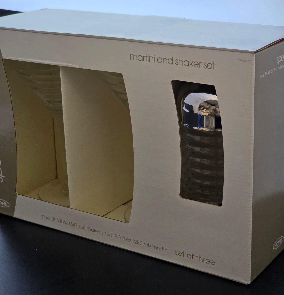 Martini and Shaker glass drink 3 piece set
