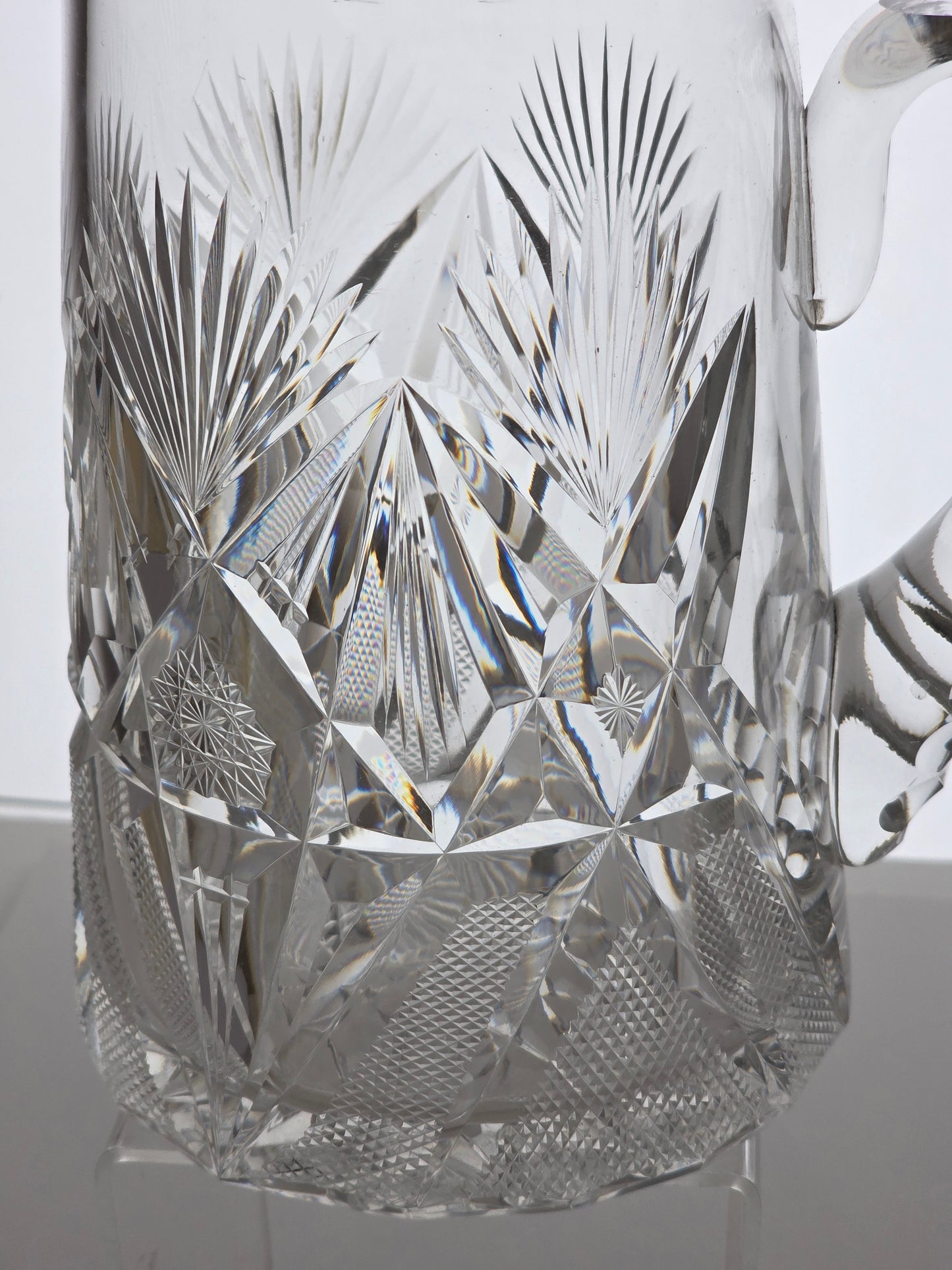 ABP cut glass pitcher American brilliant blown blank hand polished Bob30