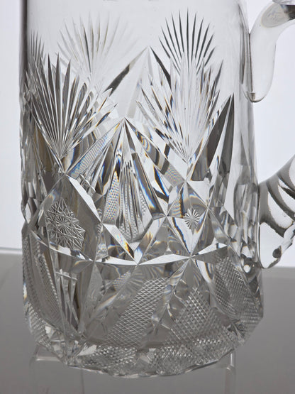 ABP cut glass pitcher American brilliant blown blank hand polished Bob30