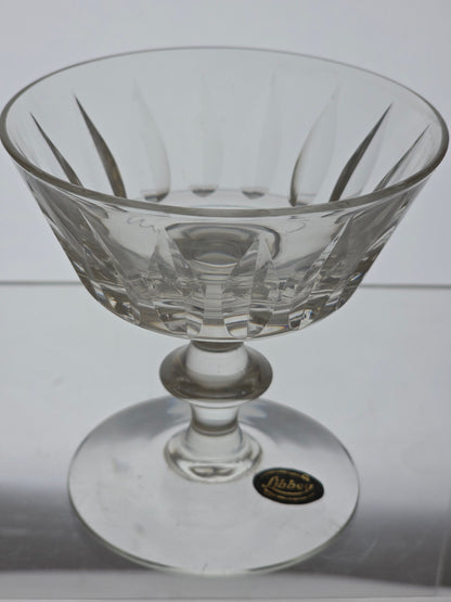 4 Libbey cut glass tall sherbert / champagne Raleigh