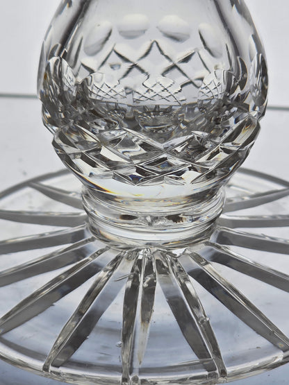 Pair candle cut glass sticks crystal